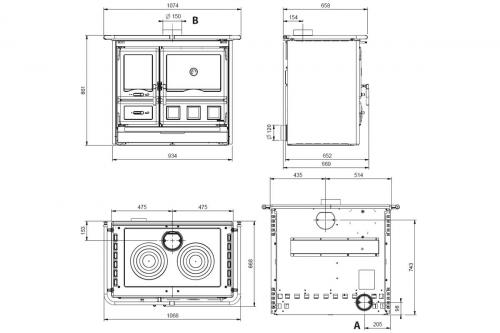 Preview: cooking stove Rosa XXL 5.0 Steel from La Nordica
